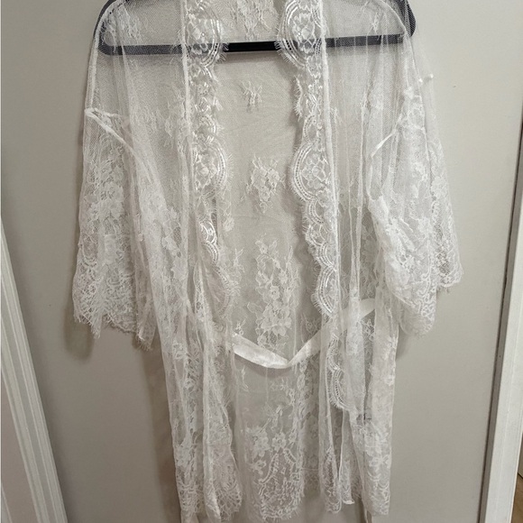 Bridal White Lace Robe Women’s Large - Picture 2 of 7